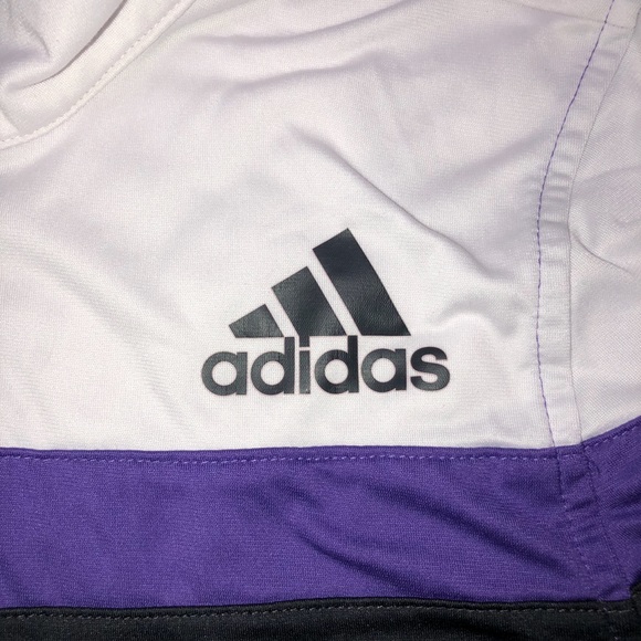 Adidas zip up jacket size small purple and white - Picture 3 of 4